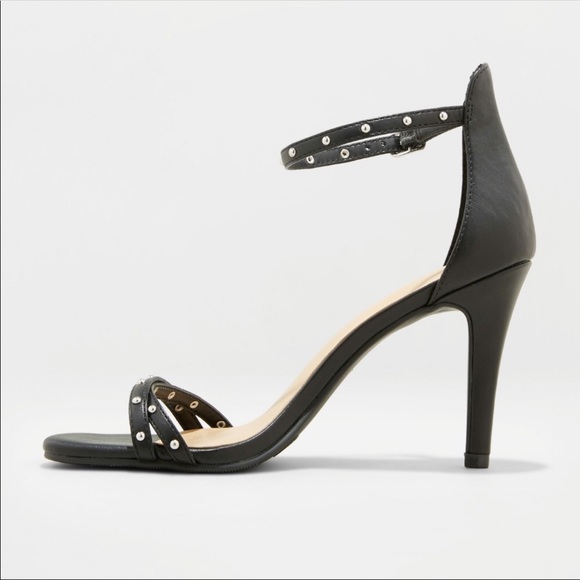 A New Day Black Double Strapped Studded Heels - Picture 2 of 8